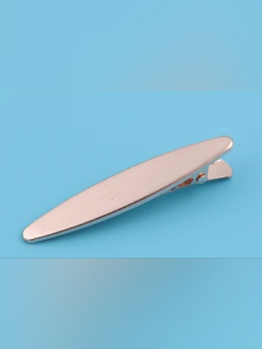 Women's Hair Barrette minimalist silver-toned metal hair clip Metal Alligator